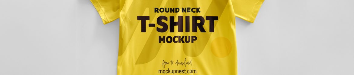 Round Neck T-Shirt Mockup On Floor