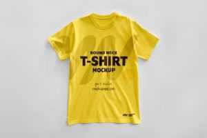 Round Neck T-Shirt Mockup On Floor