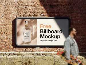 Rounded Corner Street Billboard Mockups Free PSD set