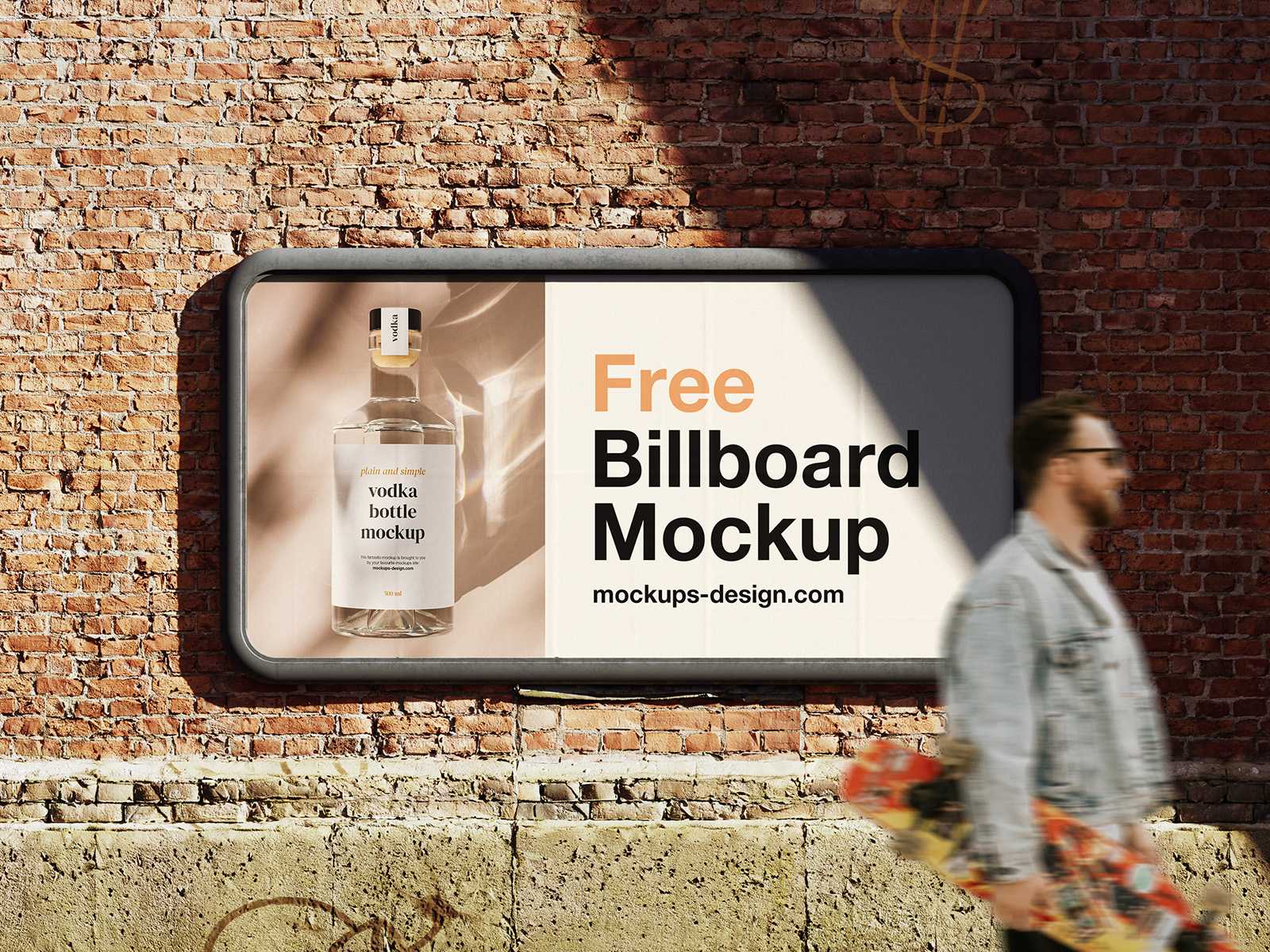 Rounded Corner Street Billboard Mockups Free PSD set