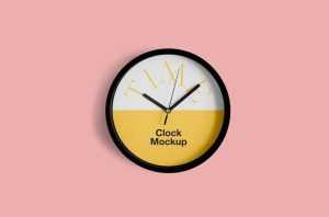 Rounded Wall Clock Mock up free