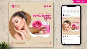 Royal Beauty Spa Salon Free Instagram Post Design PSD Template