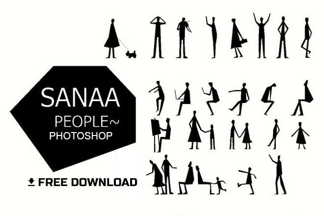 SANAA Style Human Figures Brush for Architects in Photoshop