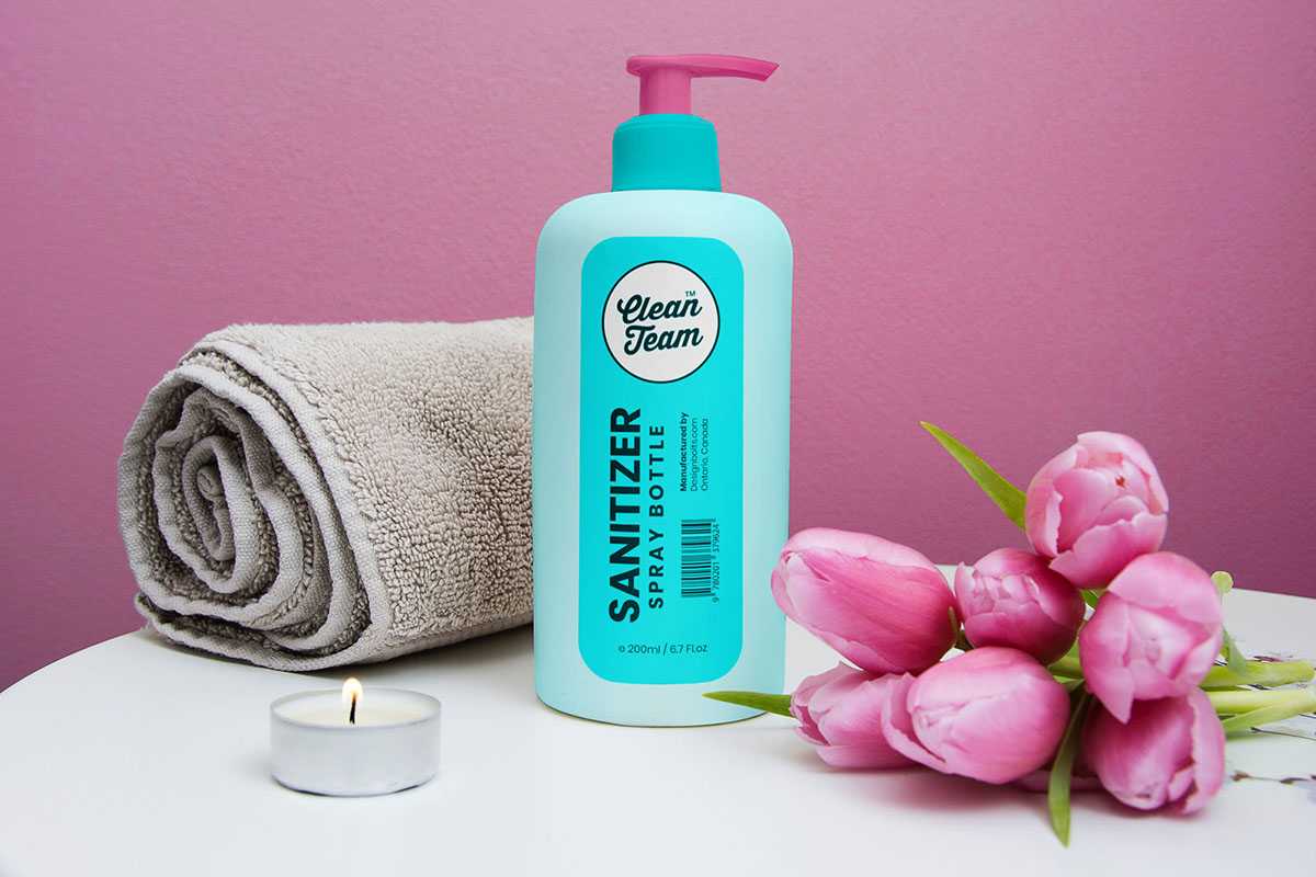 Sanitizer Hand Wash Bottle Mockup PSD