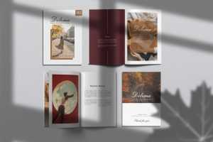 Shadow Overlay Free A4 Magazine Mockup PSD