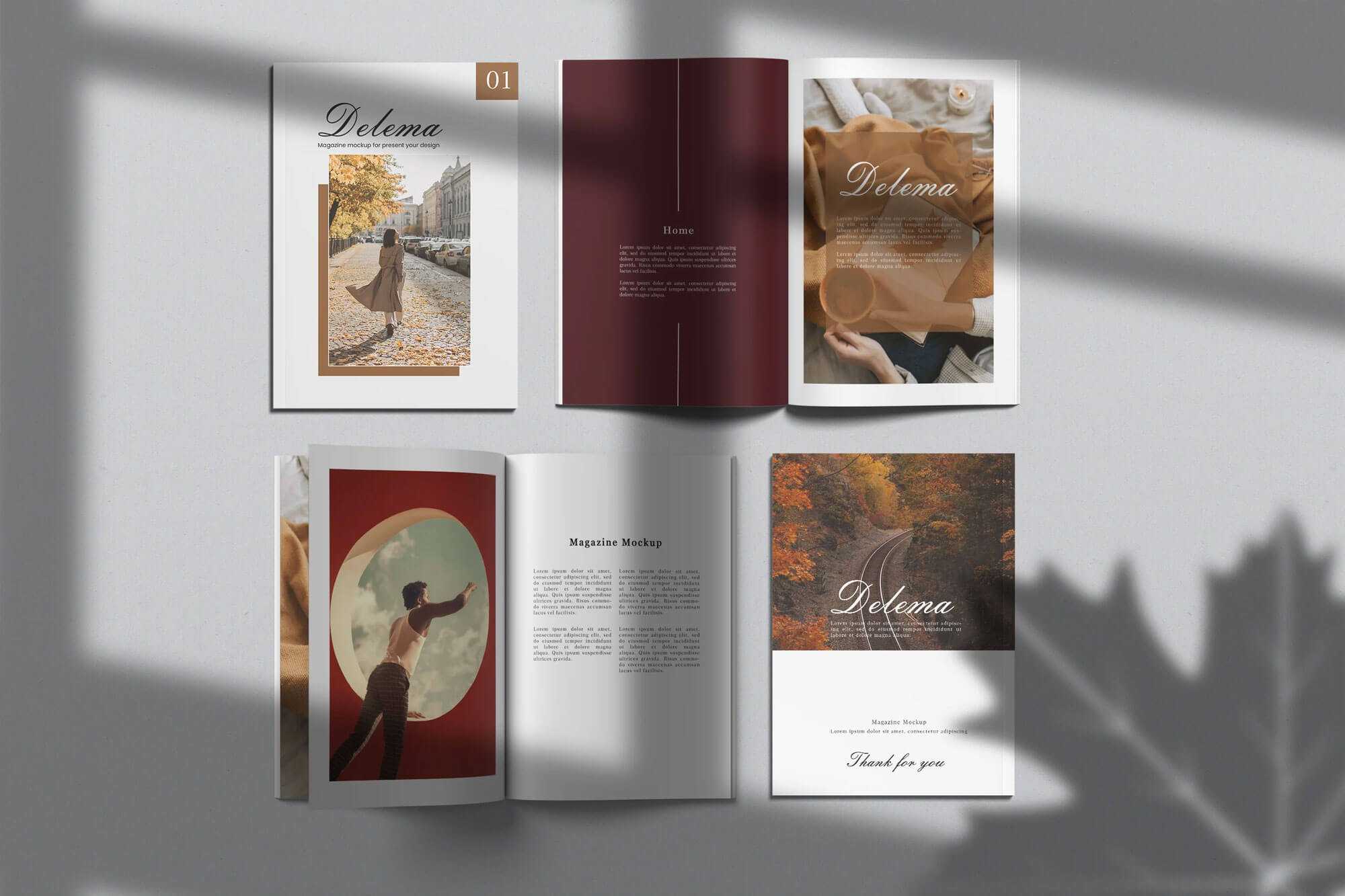 Shadow Overlay Free A4 Magazine Mockup PSD