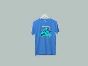 Short Sleeves Hanging T-Shirt Mockup PSD