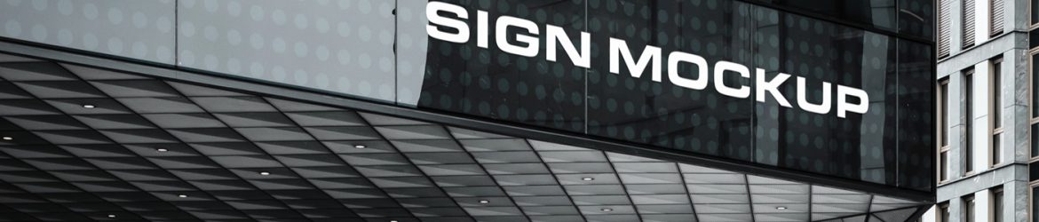 Sign on Corporate Building Mockup