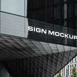 Sign on Corporate Building Mockup - Free PSD Download Sign on Corporate Building Mockup