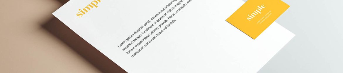 Simple Letterhead with Business Card Mockup PSD Free