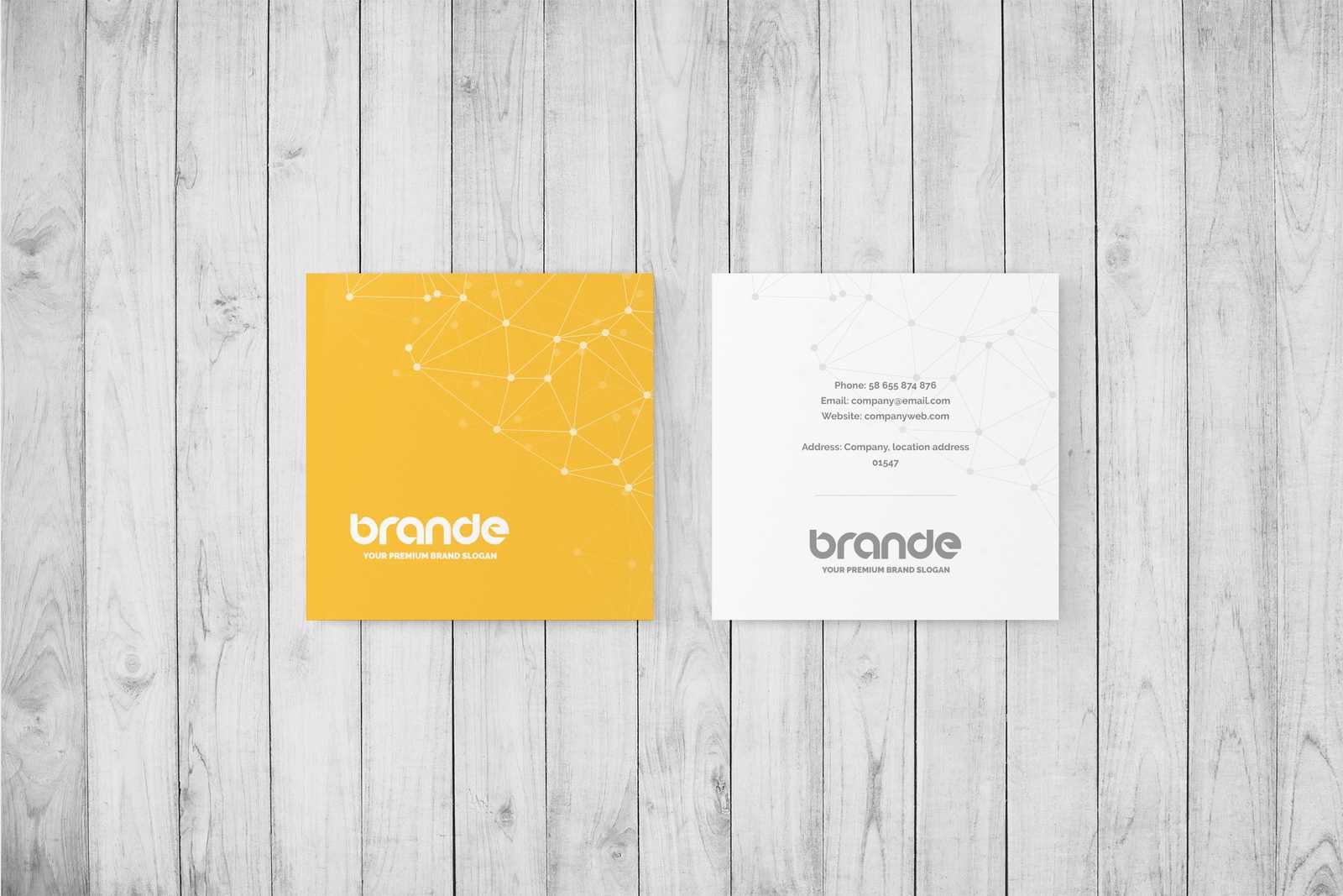 Simple Square Business Card Mockup