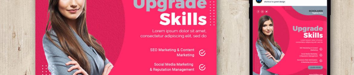 Skills Upgrade Free Instagram Post Template PSD