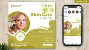 Skin Care Beauty Spa Salon Free Social Media Post Design PSD Template