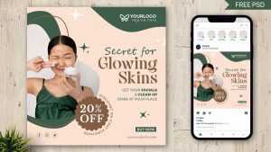 Skin Care Product Free Social Media Post Design PSD Template