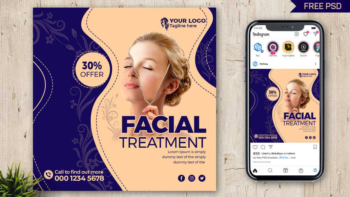 Skin Care Product Free Social Media Post Design PSD Template