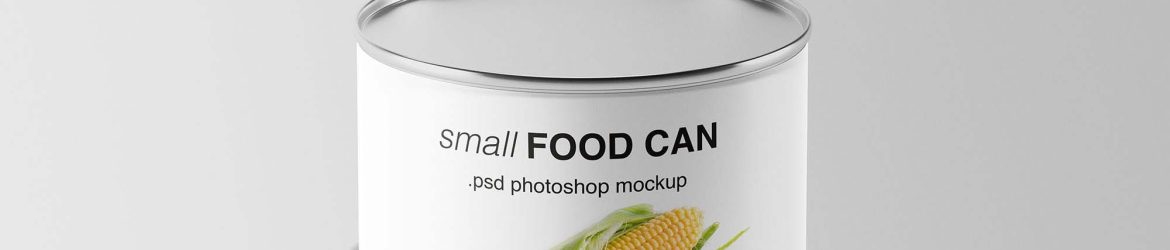 Small Food Tin Can Mockup
