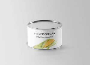Small Food Tin Can Mockup