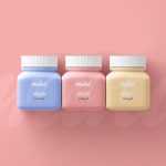 Small Square Pill Bottle Mockup