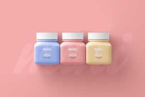 Small Square Pill Bottle Mockup