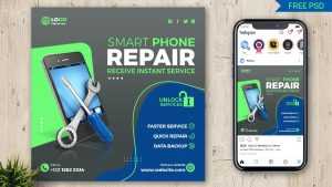 Smart Phone Repair Free Social Media Post Design Template PSD