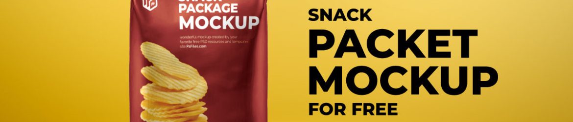 Snack Packet Packaging Mockup with Hanging Hole