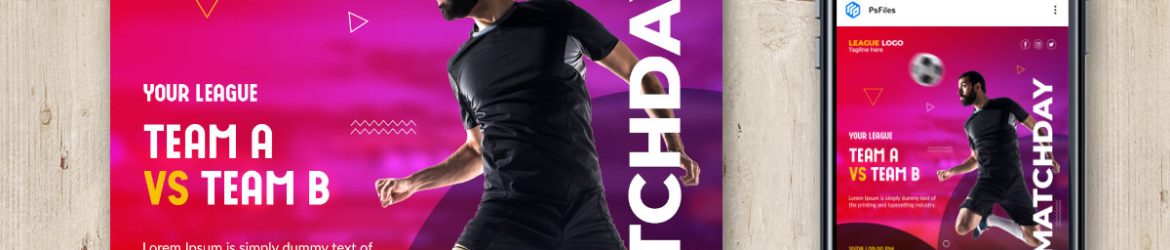 Soccer League Match Sports Instagram Post Design Template Free Psd