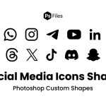 Social Media Icons Photoshop Custom Shapes Free Download – .CSH Shapes Pack ZIP File