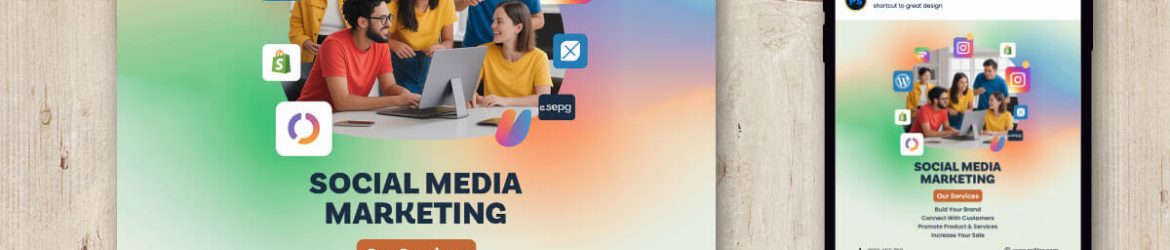 Social Media Marketing Agency Instagram Post Template Free PSD File - Digital Marketing Promotion Design