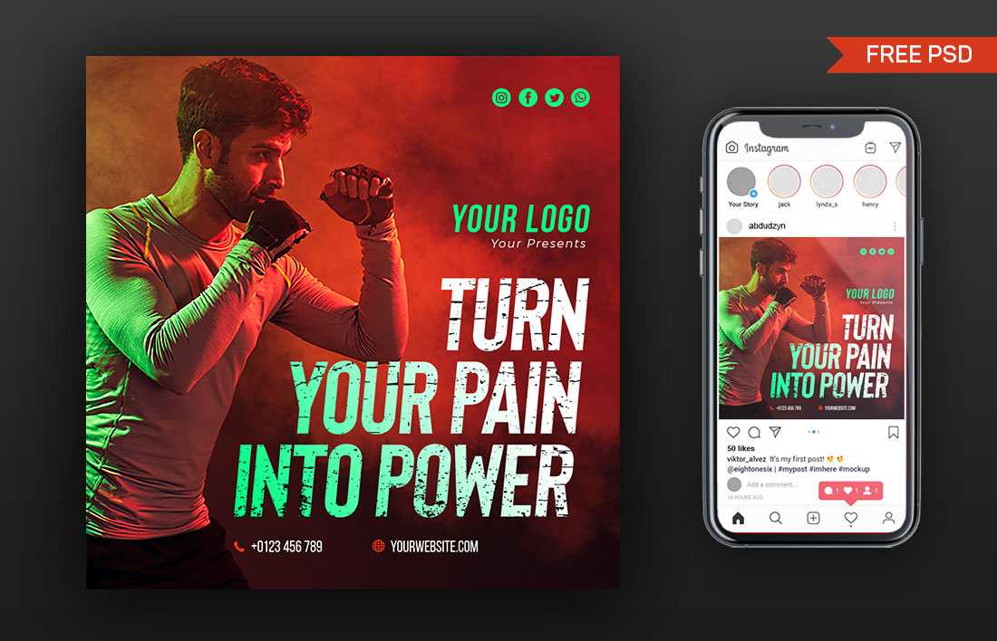 Social Media Post Template for Sports Club | Free PSD File
