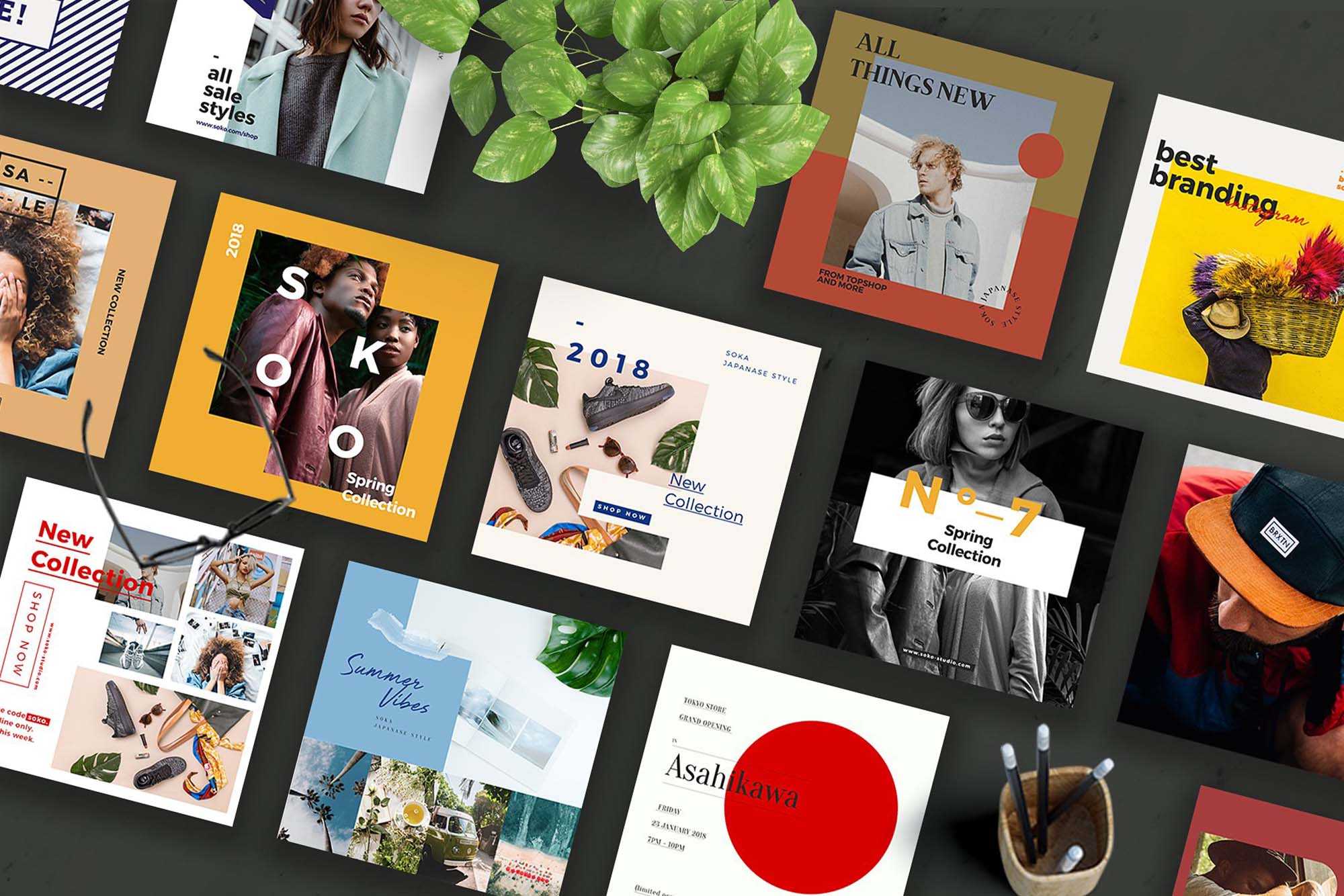 SOKA Colorful Social Media Pack Templates