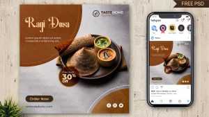 South Indian Food Social Media Post Design Template Free Psd