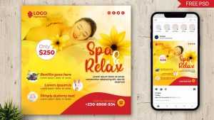 Spa and Beauty Parlour Free Instagram Post Design PSD Template