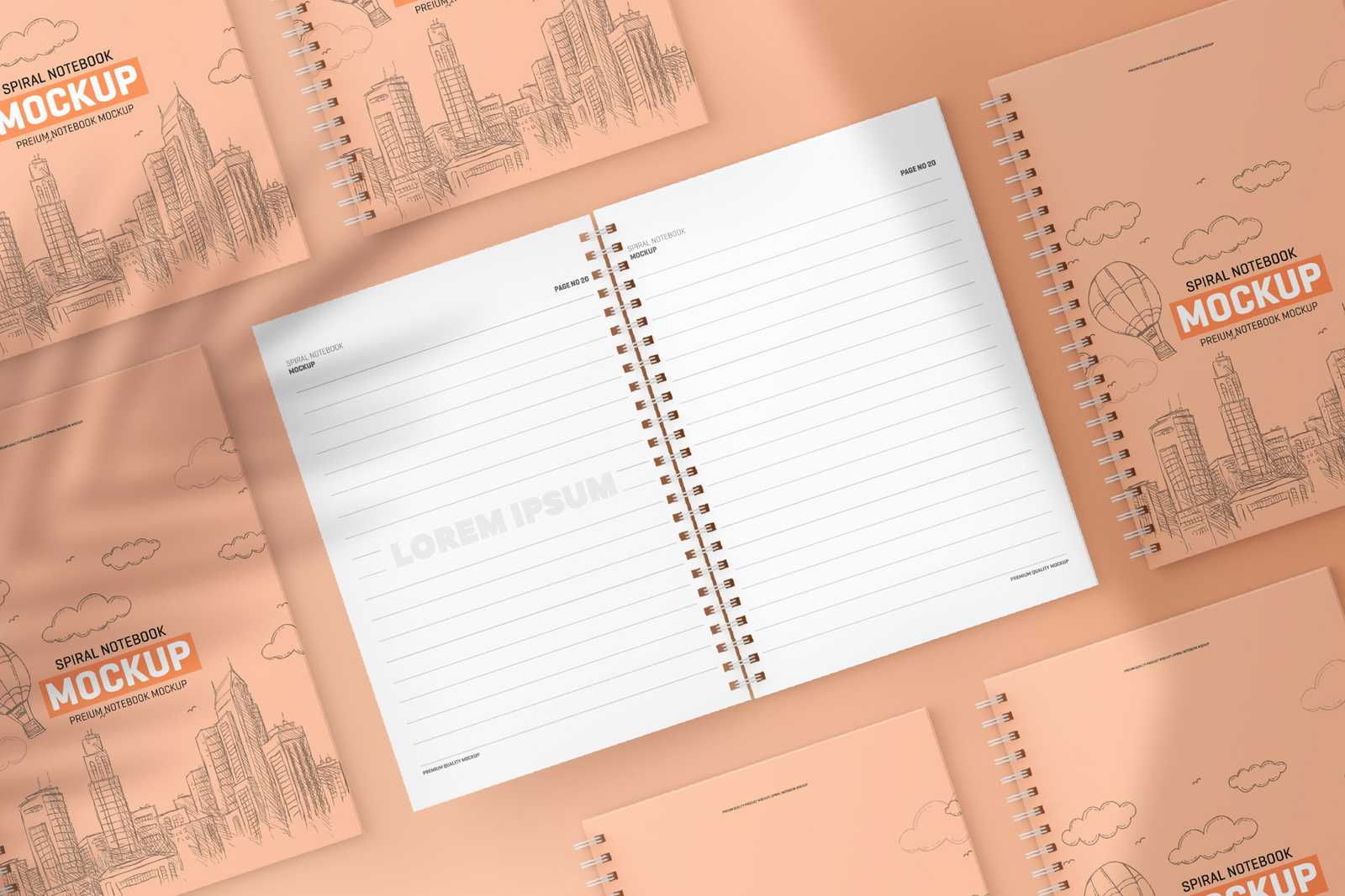 Spiral Notebook PSD Mockup