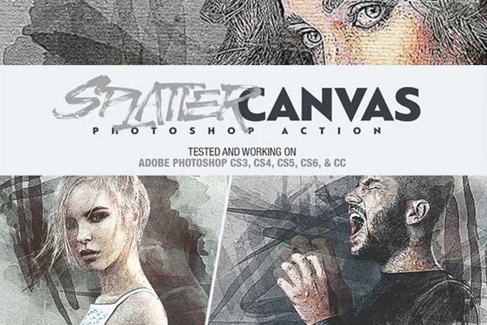 Splatter Canvas Free Photoshop Action