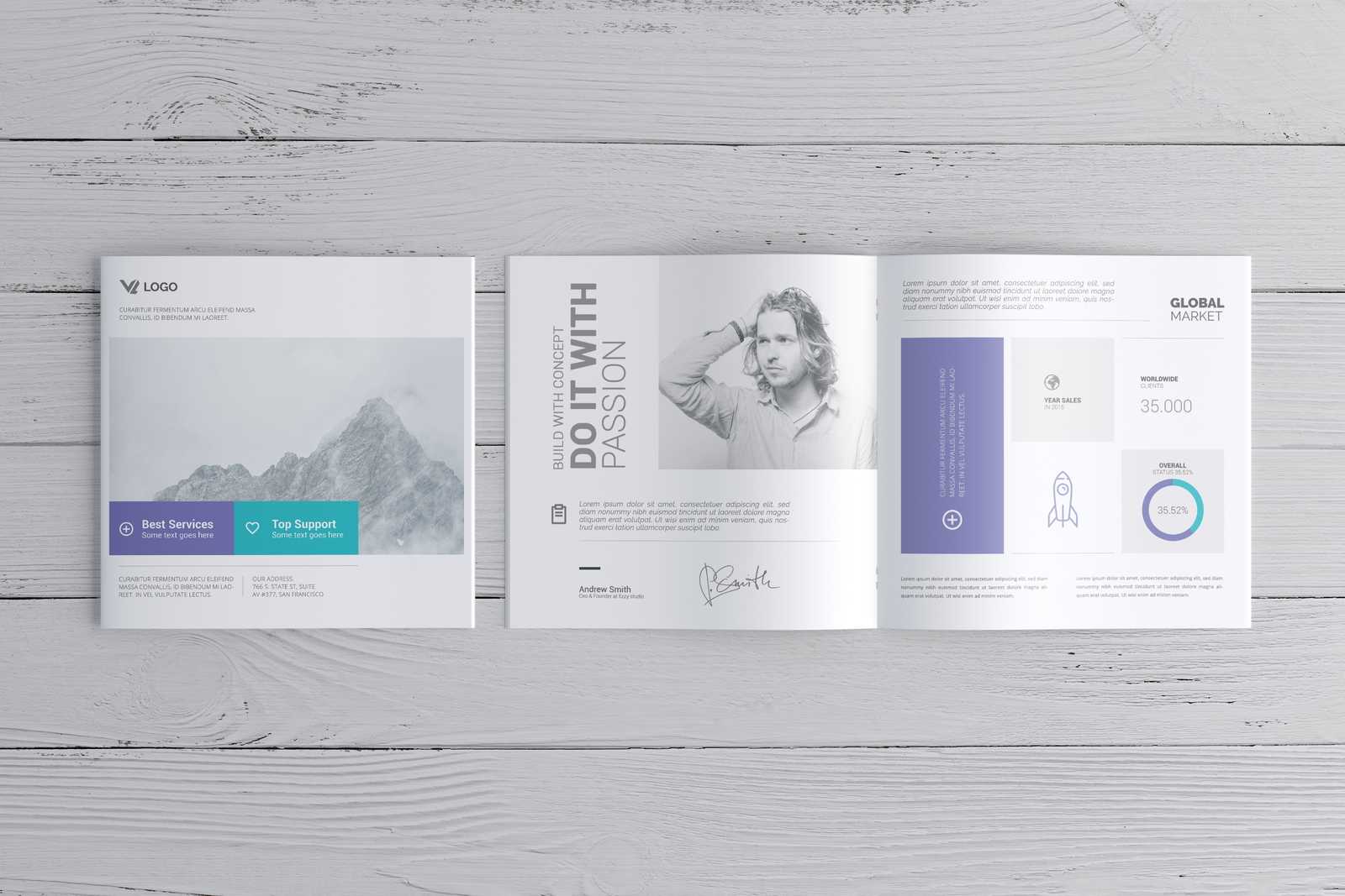 Square Brochure Catalog Mockup