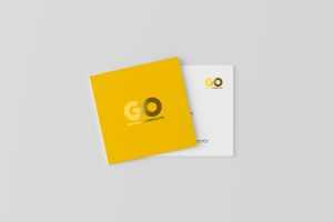 Square Business Card Mockup