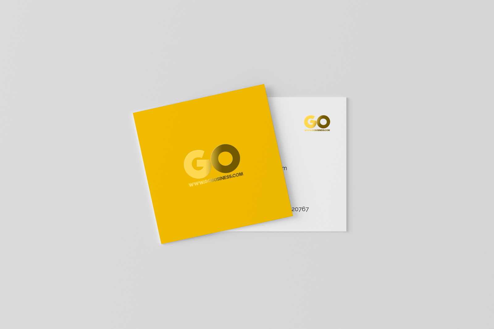 Square Business Card Mockup