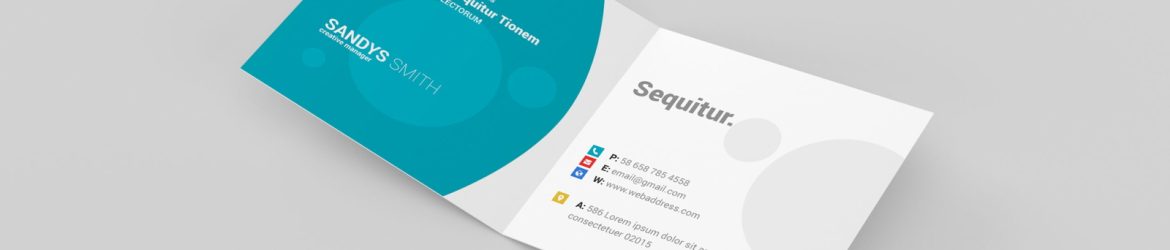 Square Folded Business Card Mockup