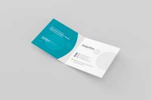 Square Folded Business Card Mockup