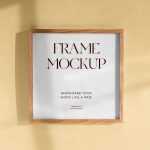 Square Frame on Wall Mockup - Free PSD Download Square Frame on Wall Mockup