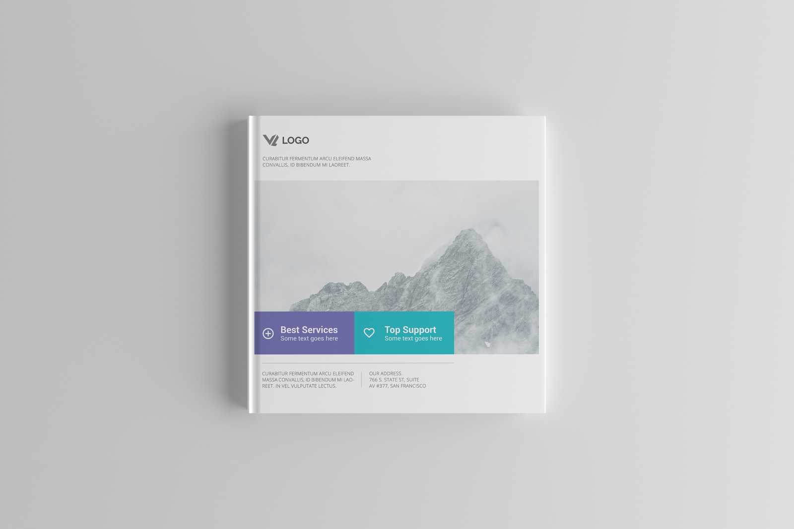 Square Hardcover Book PSD Mockup