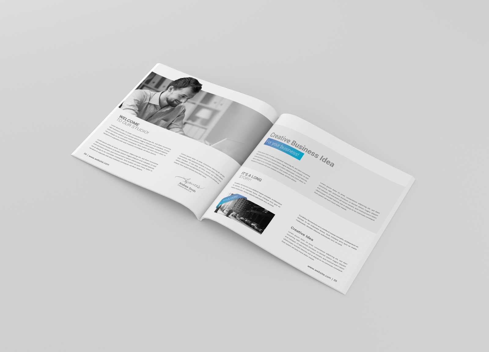 Square Magazine Mockup PSD