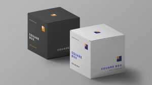 Square Package Boxes Mockup Set