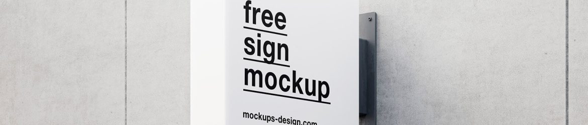 Square Sign Box Mockups On a Building Wall