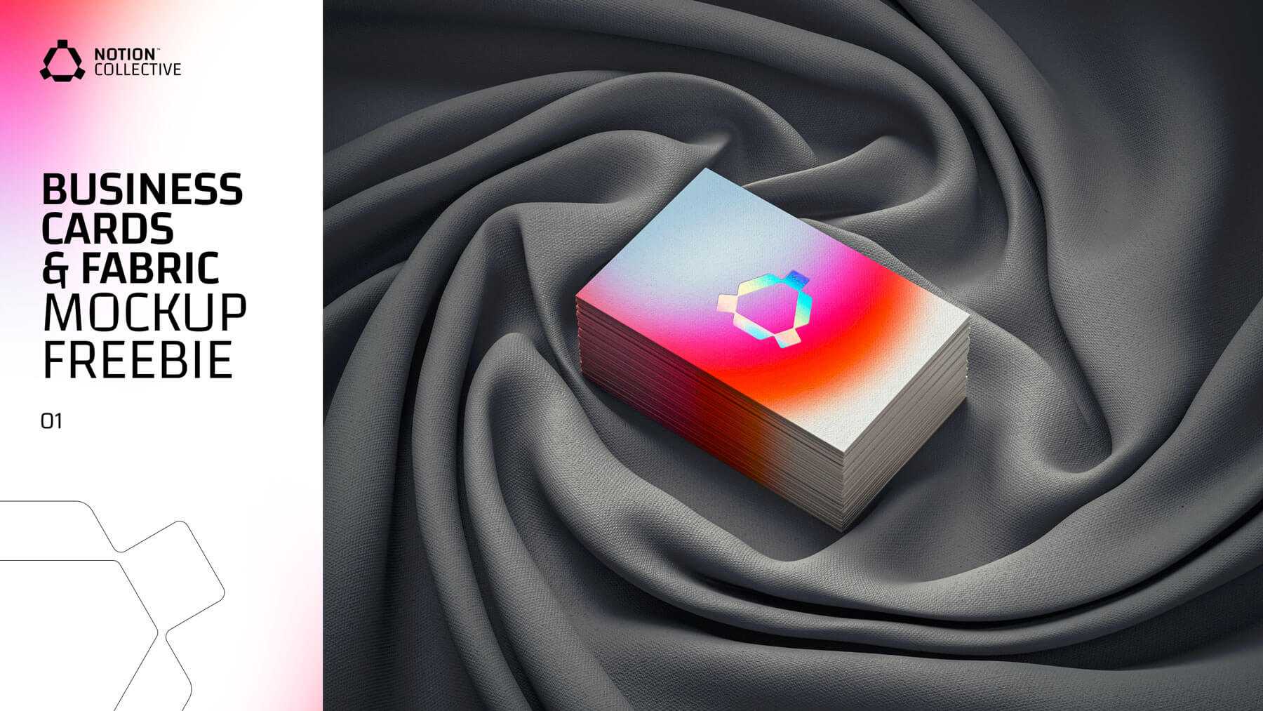 Stacked Business Cards Mockup on Fabric