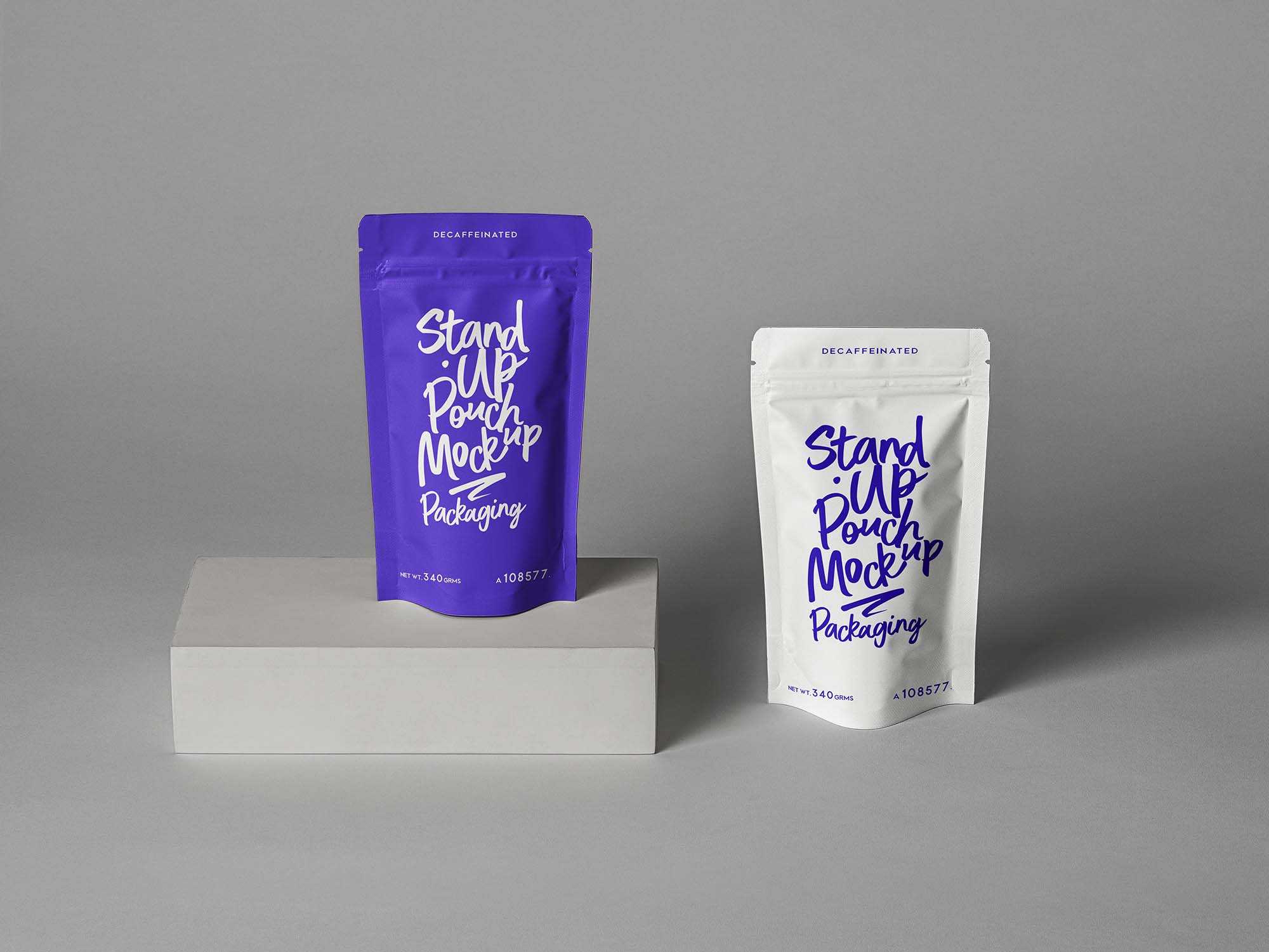 Stand-up Pouch Bag Packaging Mockup PSD