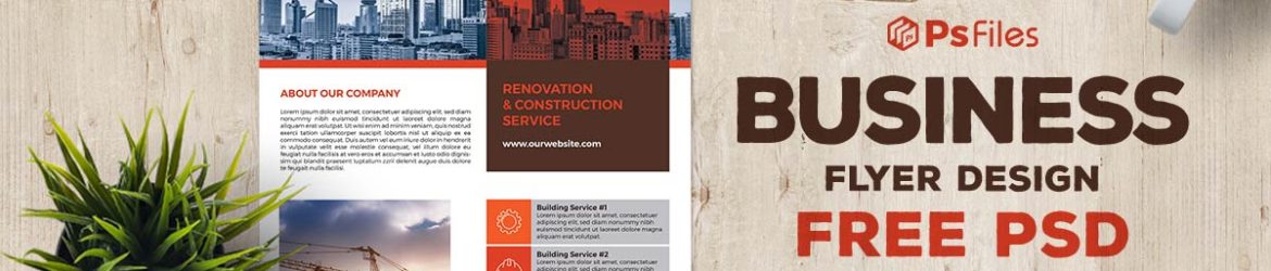 Standard Construction Business Flyer PSD Template for Free