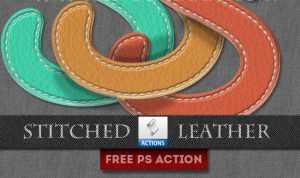 Stitched Leather Photoshop Free Action