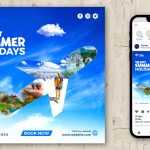 Summer Holidays Free Travel Instagram Ads Post Design PSD Template - Free PSD Download Summer Holidays Free Travel Instagram Ads Post Design PSD Template
