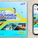 Summer Holidays Travel Agency Free Instagram Post Design PSD Template